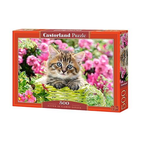 Castorland dėlionė Kitten in Flower Garden 500 det – pagrindinis vaizdas