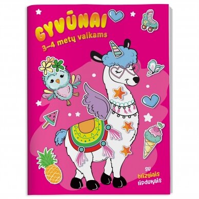 Gyvūnai Su blizgiais lipdukais 3-4 metų vaikams – pagrindinis vaizdas