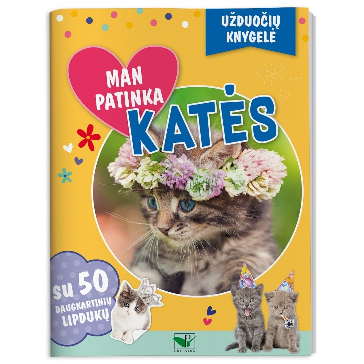 Man patinka katės Užduočių knygelė su 50 daugkartinių lipdukų – pagrindinis vaizdas