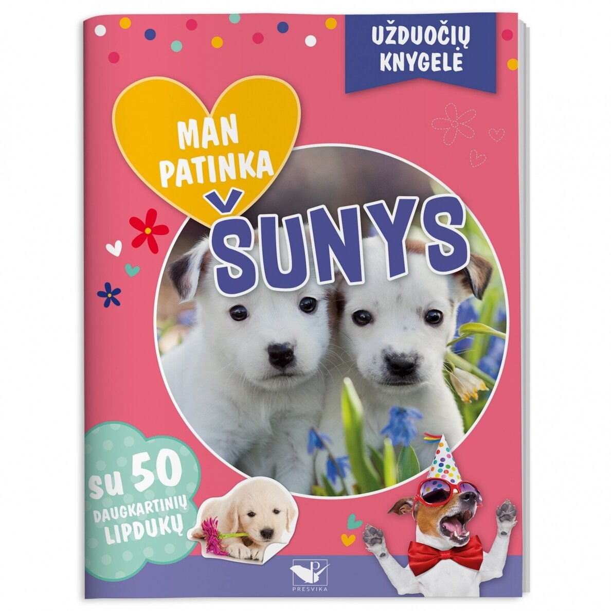 Man patinka šunys Užduočių knygelė su 50 daugkartinių lipdukų – pagrindinis vaizdas