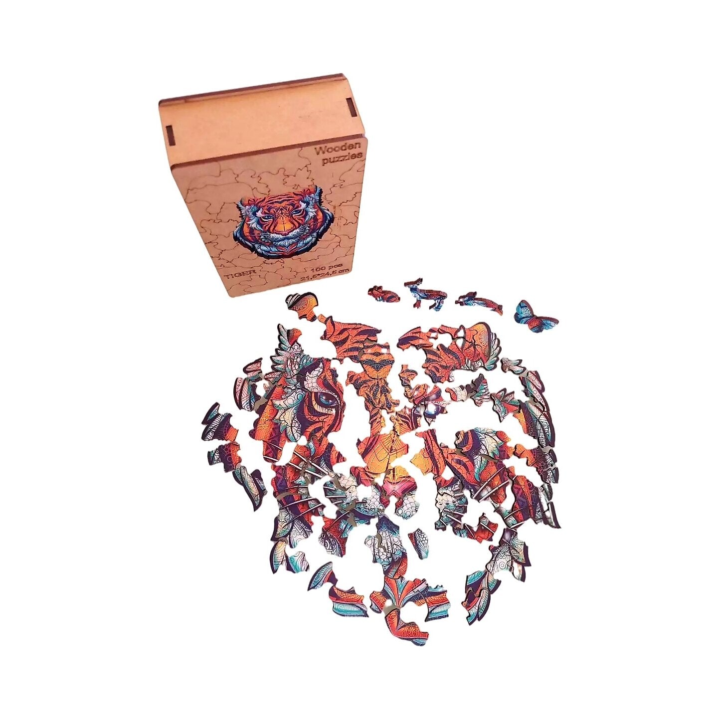 Unikali medinė dėlionė Tigras 100 detalių MasterWood