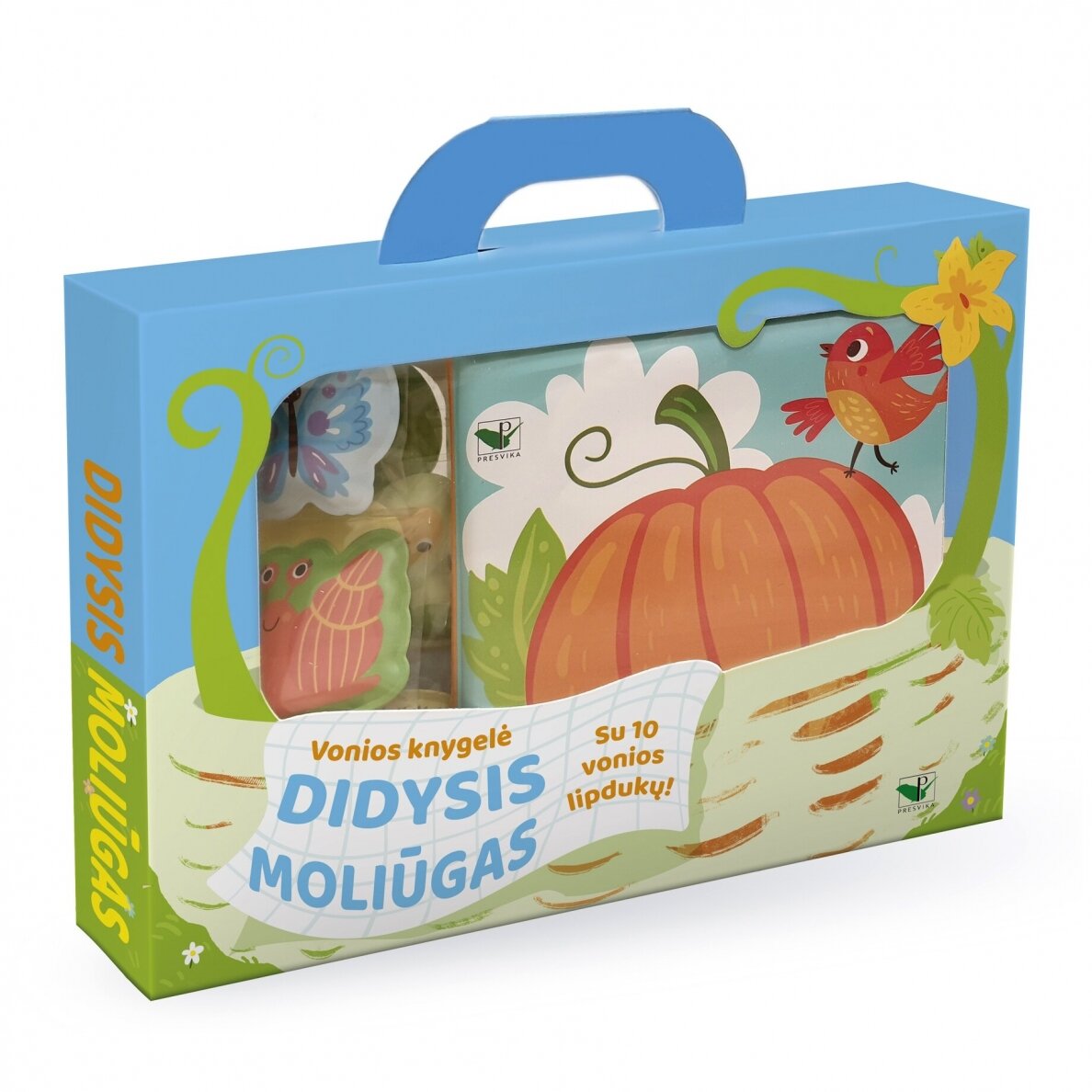 Vonios knygelė su vonios lipdukais dėžutėje. Didysis moliūgas