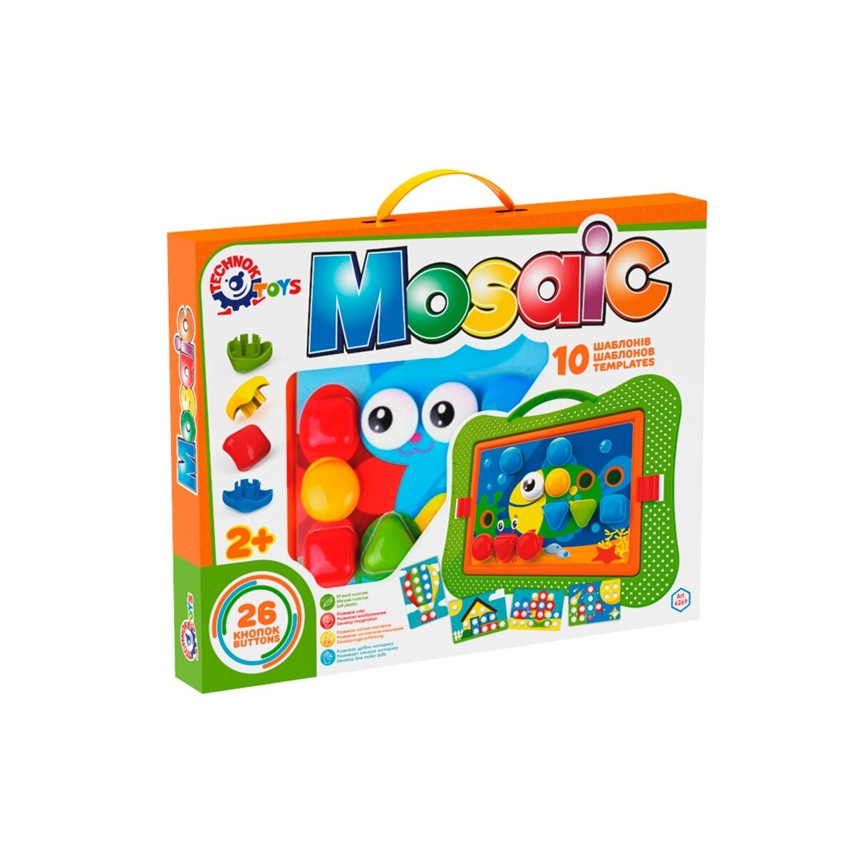 Žaidimas Mozaika 26 detalės ir 10 trafaretų Technok 6269