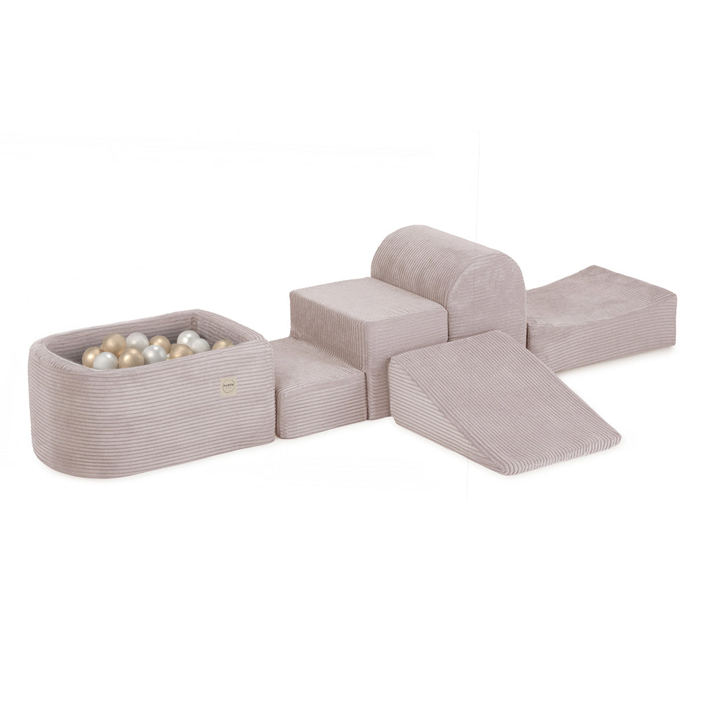 Premium Pliušinė Mini Žaidimų Aikštelė su Baseinu ir 100 Kamuoliukų, Šviesiai Rožinė – pagrindinis vaizdas