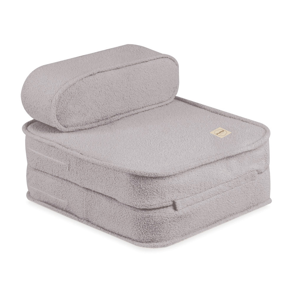 Pliušinis išskleidžiamas vaikų fotelis 'Avinėlis', pilkas – vaizdas 6