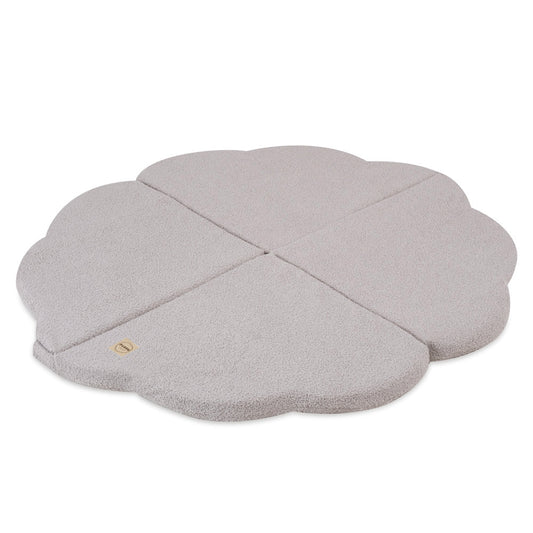 Minkštas gėlės formos žaidimų kilimėlis PLUSH NEST, Pilkas Pliušas (115x115 cm) – pagrindinis vaizdas