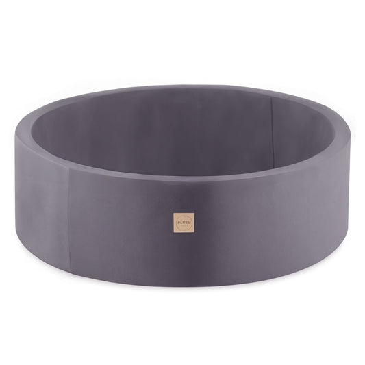 Aksominis Sausas Kamuoliukų Baseinas PLUSH NEST, apvalus, pilkas – pagrindinis vaizdas