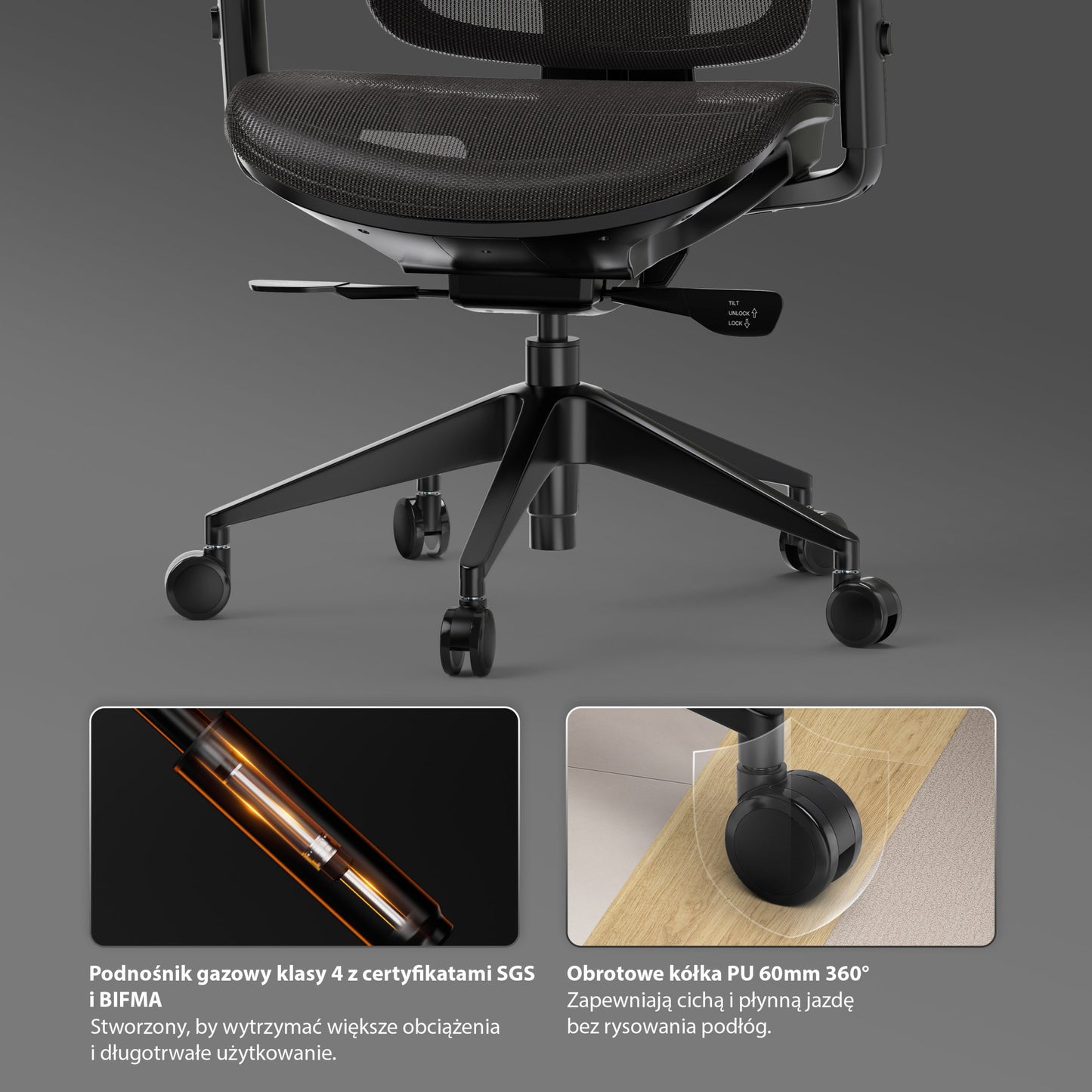 Ergonominė biuro kėdė mokiniui Nobu – nuotrauka 9