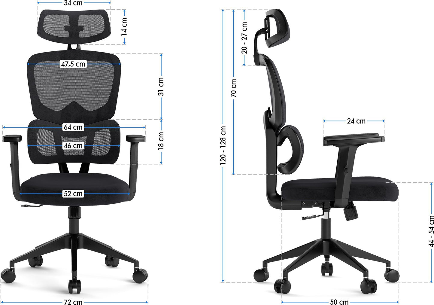 Ergonominė biuro kėdė paaugliui Veno – nuotrauka 14