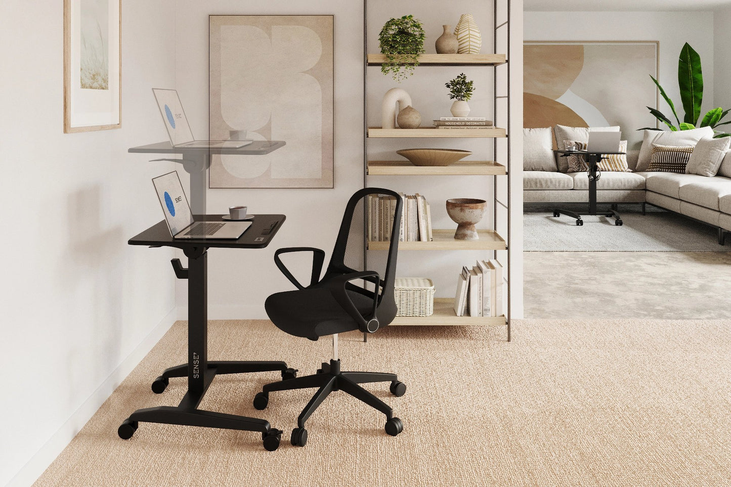 Mobilus reguliuojamo aukščio stalas 70x52 cm – nuotrauka 3