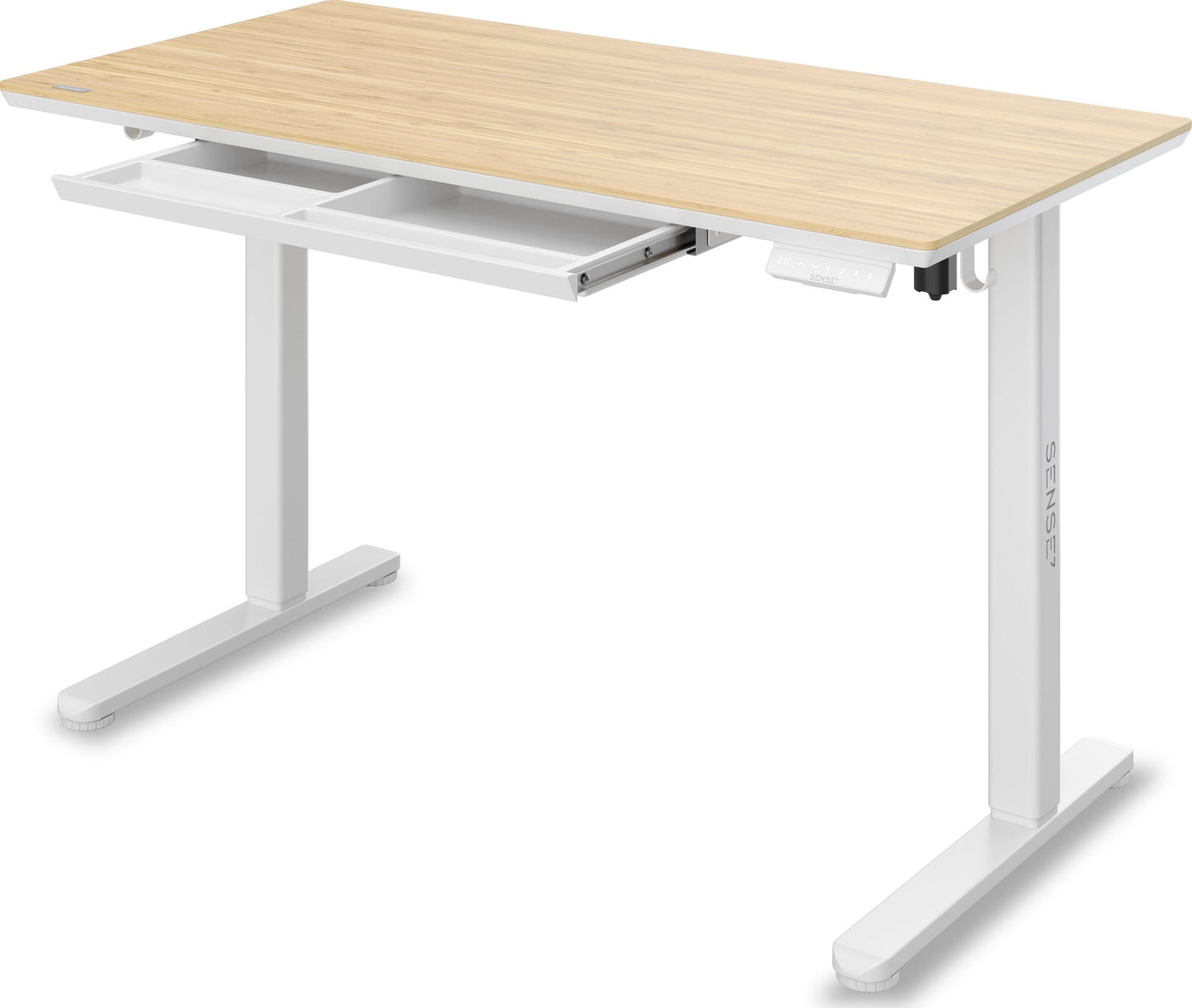 Elektrinis stalas su bambukiniu stalviršiu NEWAI 120x60 cm – nuotrauka 14