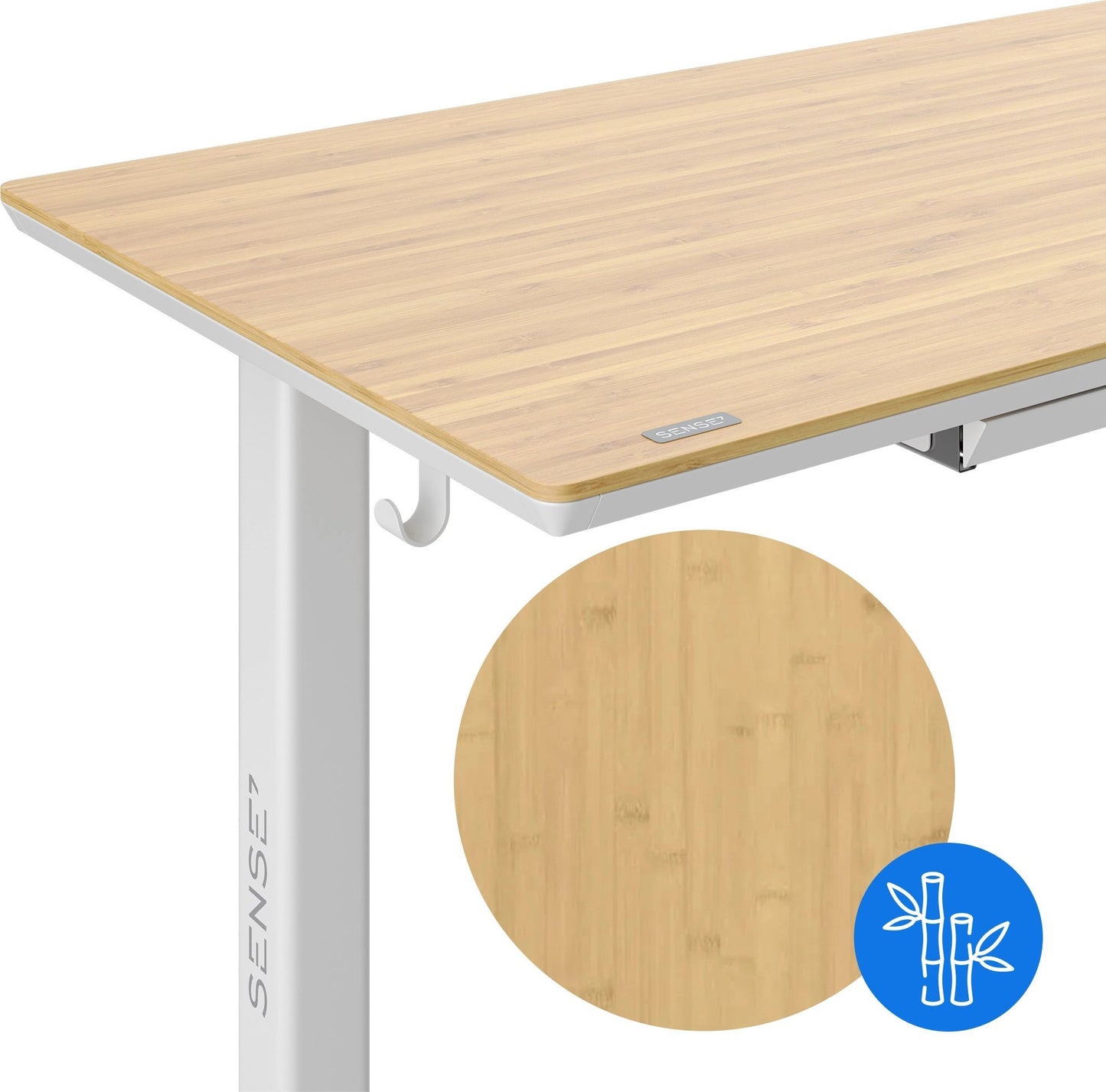 Elektrinis stalas su bambukiniu stalviršiu NEWAI 120x60 cm – nuotrauka 8