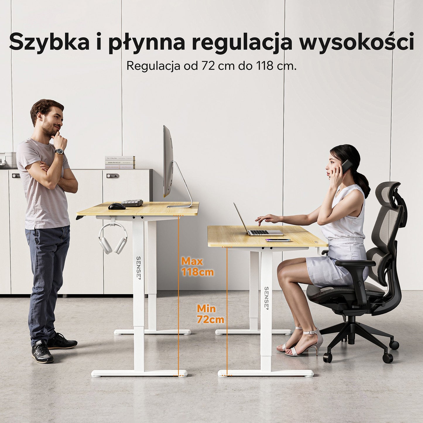 Nojo Light stalas, balta/pušis - vaizdas iš šono