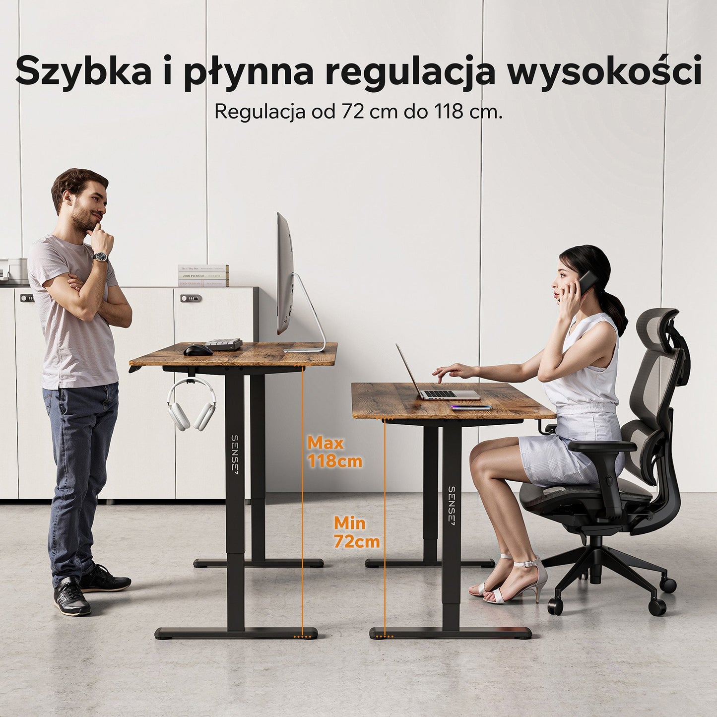 Nojo Light stalas, juoda/ąžuolas - detalė