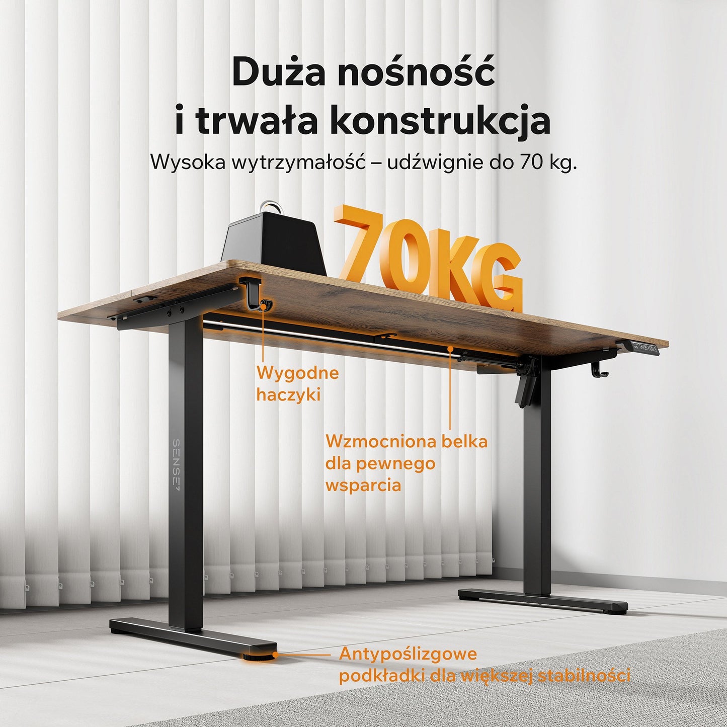 Nojo Light stalas, juoda/ąžuolas - valdymo pultelis