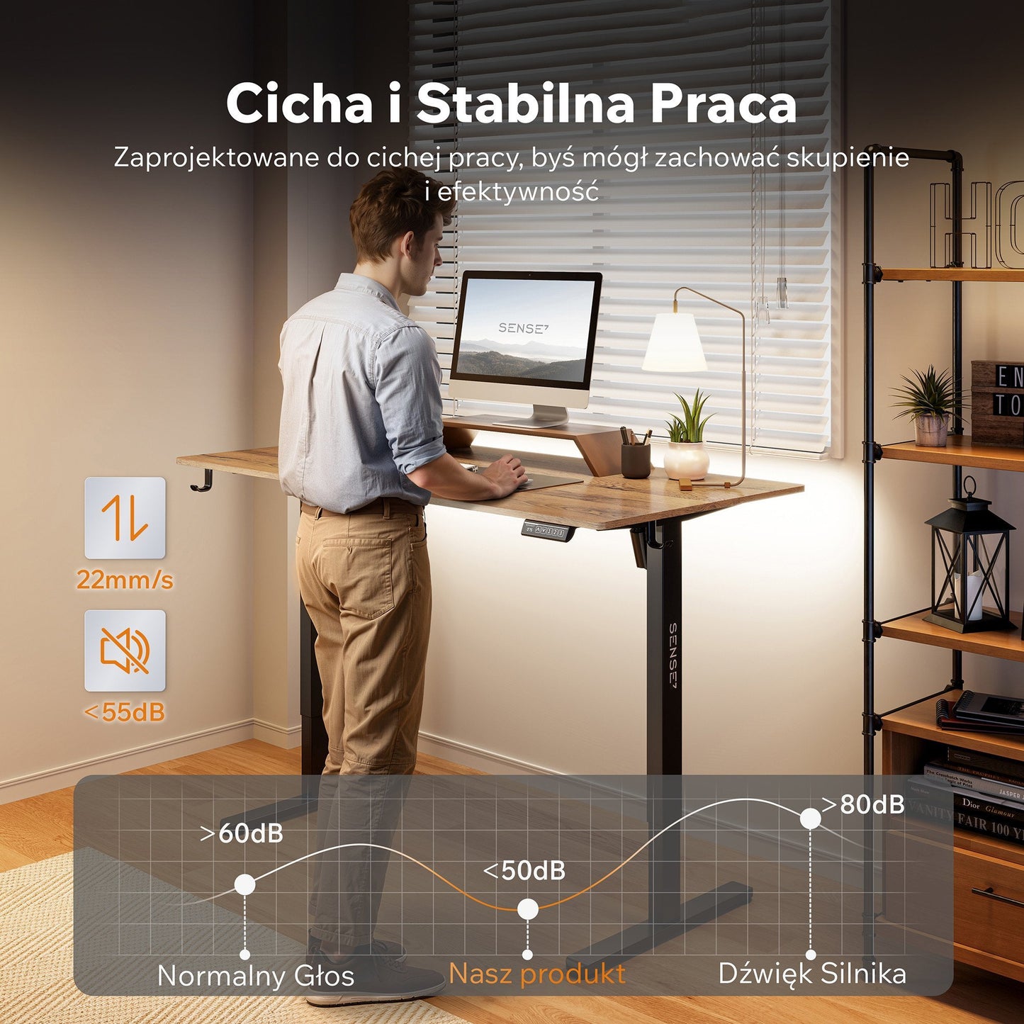 Nojo Light stalas, juoda/ąžuolas - naudojimas interjere