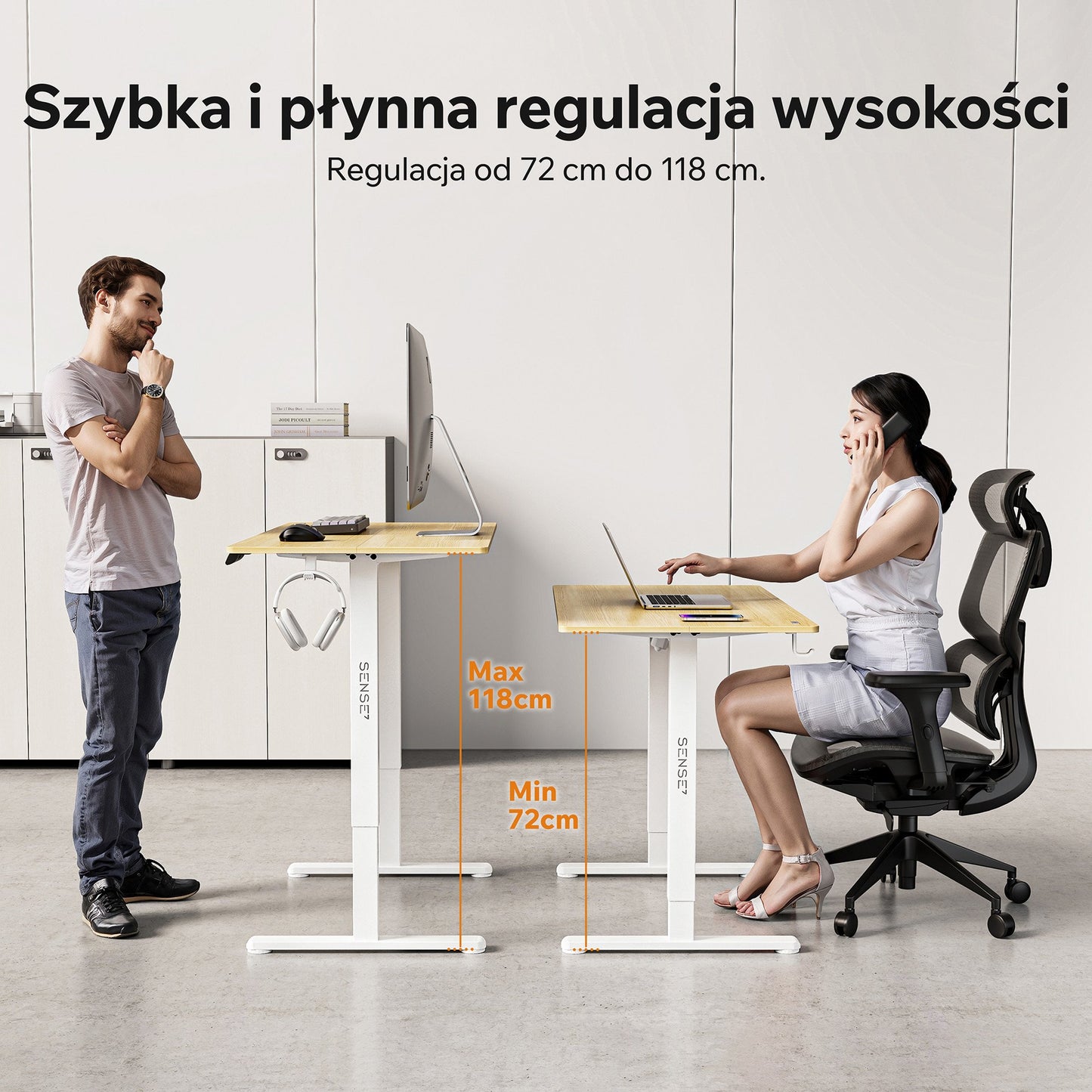 Nojo Light stalas, balta/pušis - detalė