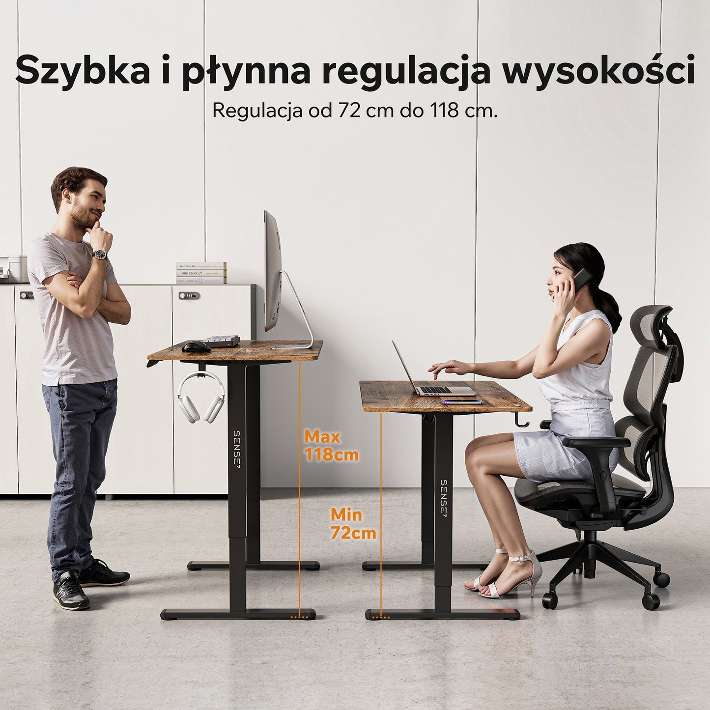 Nojo Light stalas, juoda/ąžuolas - detalė