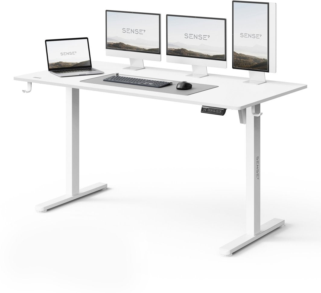 Nojo Light elektrinis stalas, balta, 140x70 cm - bendras vaizdas