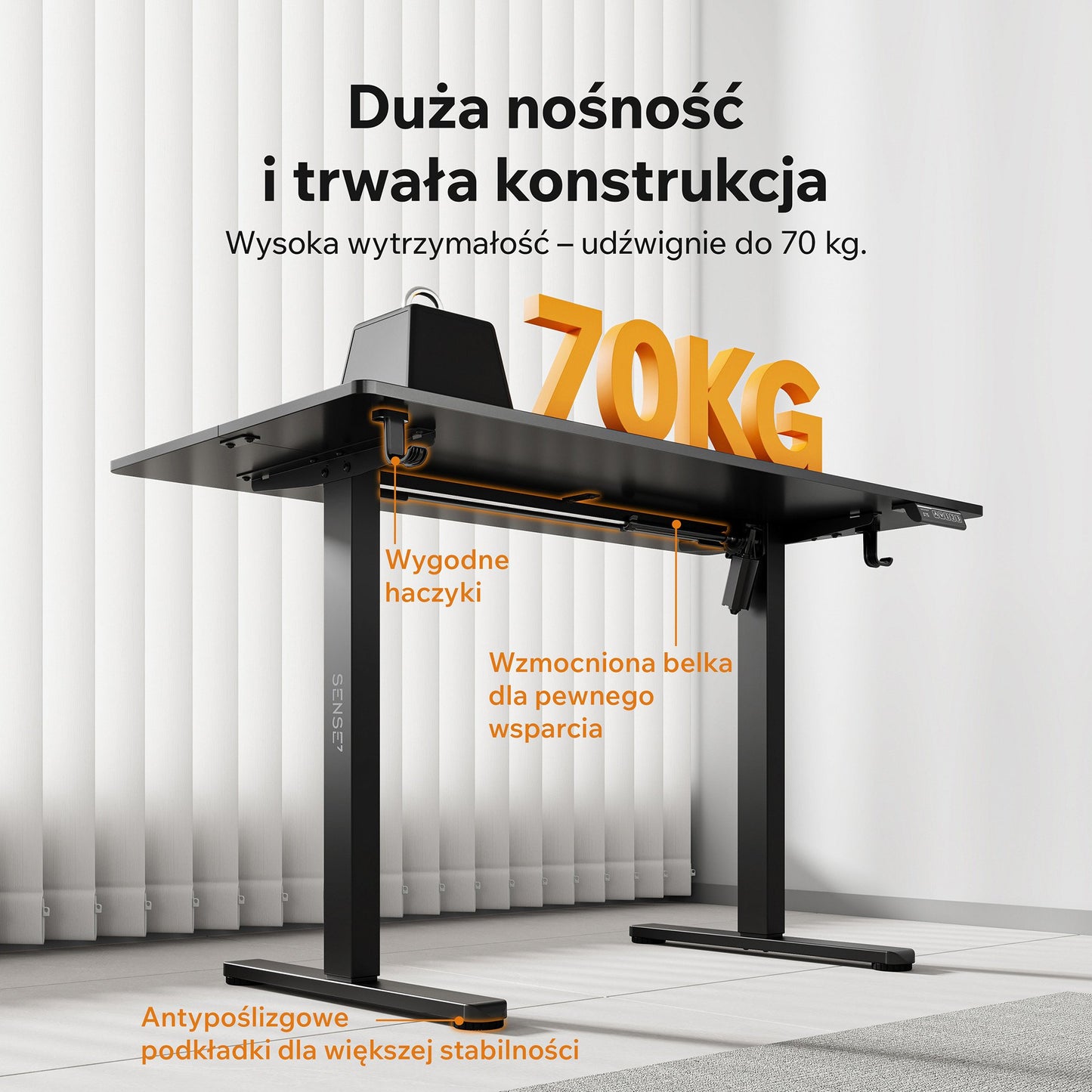 Nojo Light stalas, juoda/pušis - valdymo pultelis