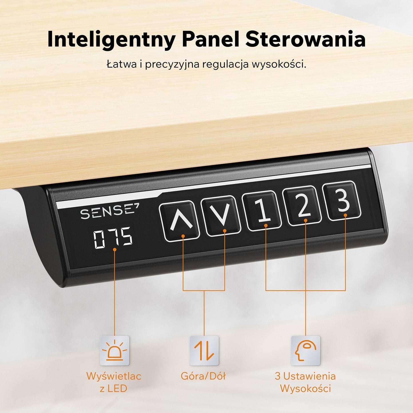 Nojo Light stalas, juoda/pušis - aukščio reguliavimas