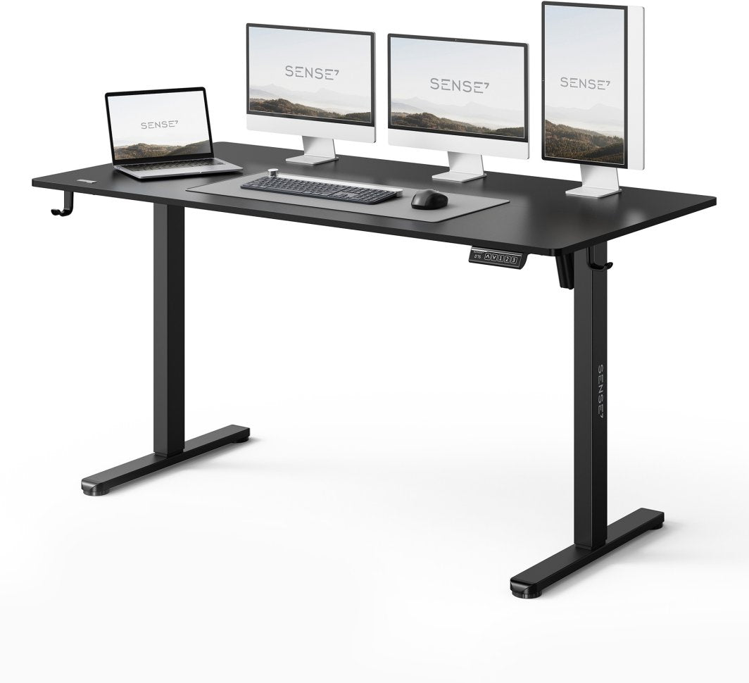 Nojo Light elektrinis stalas, juoda, 140x70 cm - bendras vaizdas