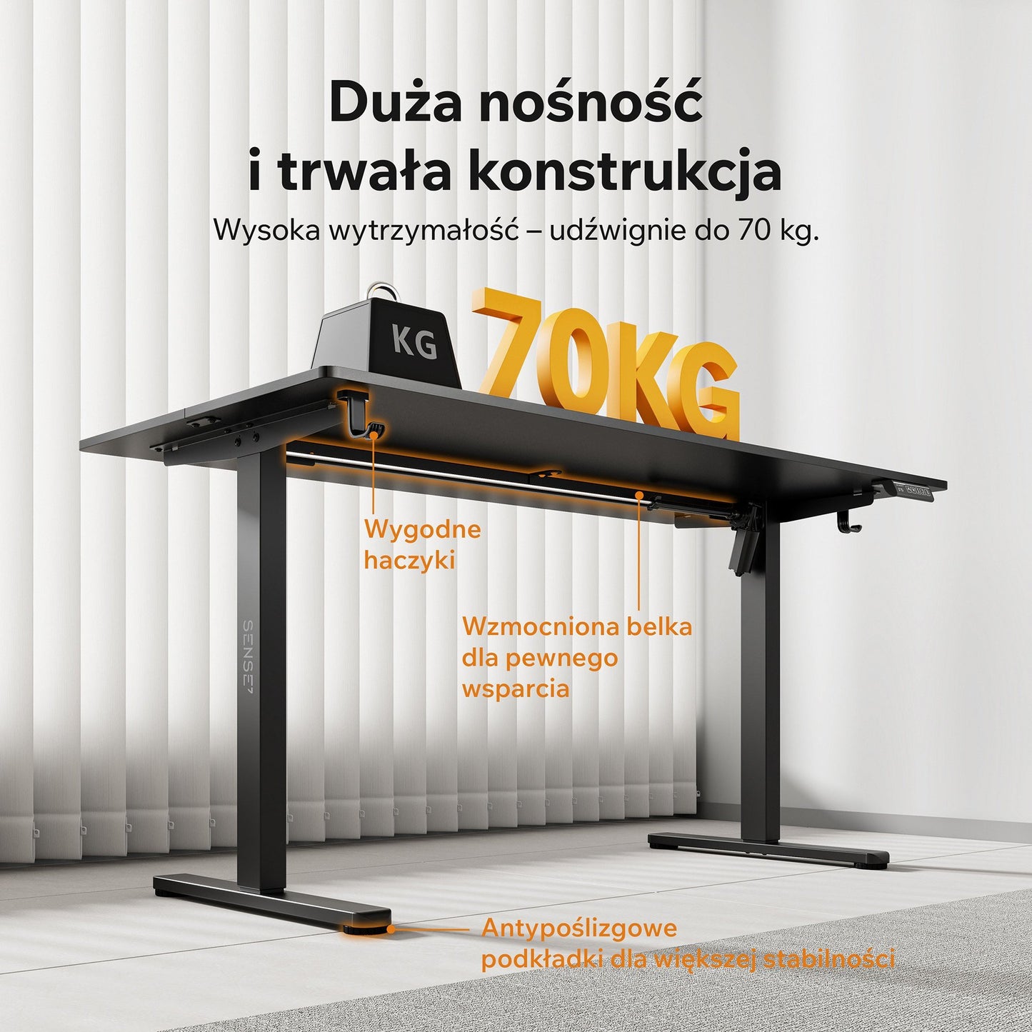 Nojo Light stalas, juoda spalva - valdymo pultelis