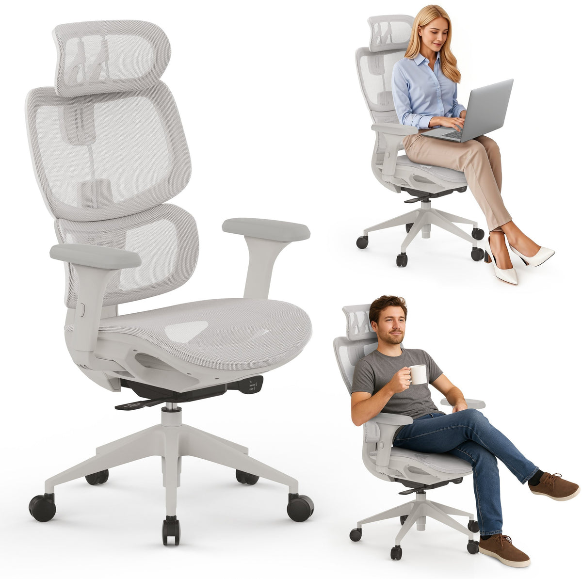 Ergonominė biuro kėdė mokiniui Nobu – nuotrauka 24