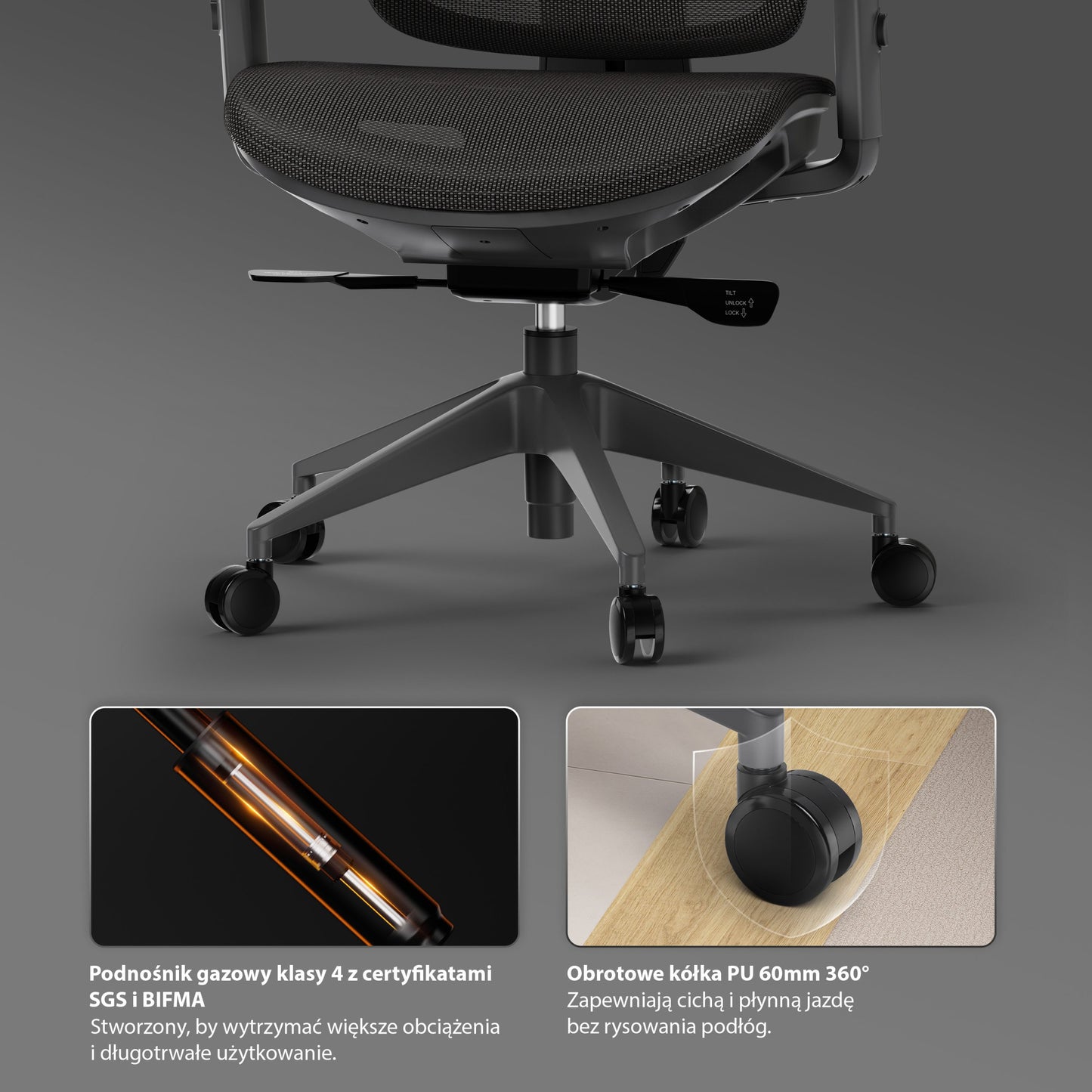Ergonominė biuro kėdė mokiniui Nobu – nuotrauka 33