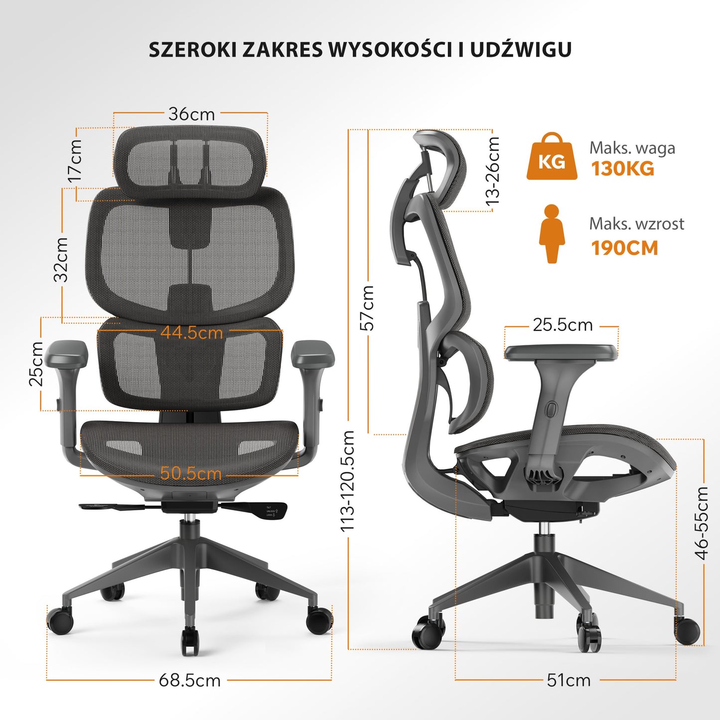 Ergonominė biuro kėdė mokiniui Nobu – nuotrauka 35