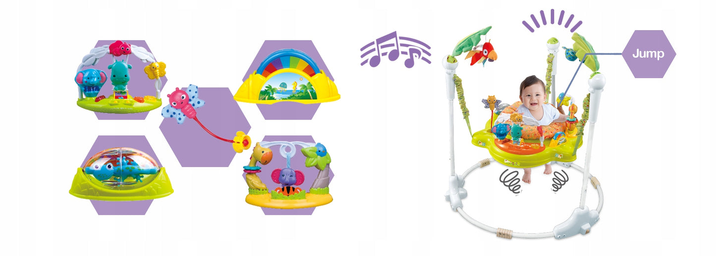 Interaktyvus vaikiškas šokliukas Jumperoo Matadi, oranžinis – vaizdas 4