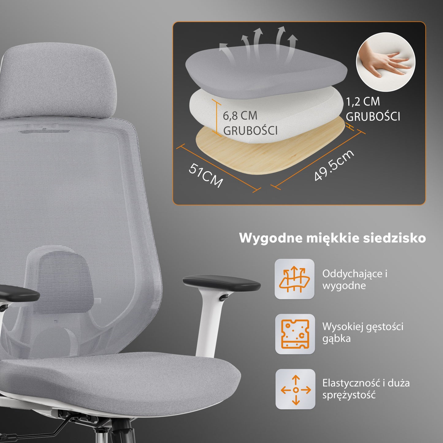 Ergonominė biuro kėdė paaugliui Nakai – nuotrauka 18