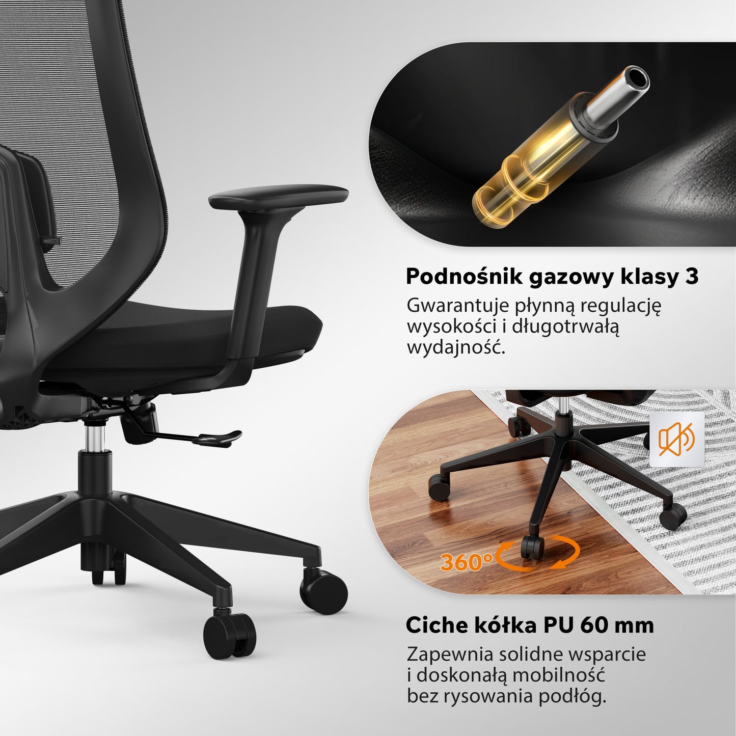 Ergonominė biuro kėdė paaugliui Nakai – nuotrauka 8