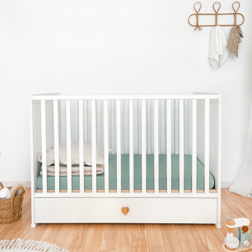 Kūdikio lovytė 120×60 LITTLE HEART su stalčiumi