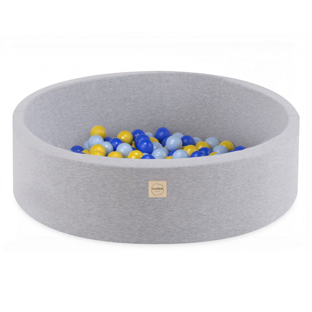 Minkštas Medvilninis Kamuoliukų Baseinas PLUSH NEST, Šviesiai Pilkas (90x30 cm) – pagrindinis vaizdas