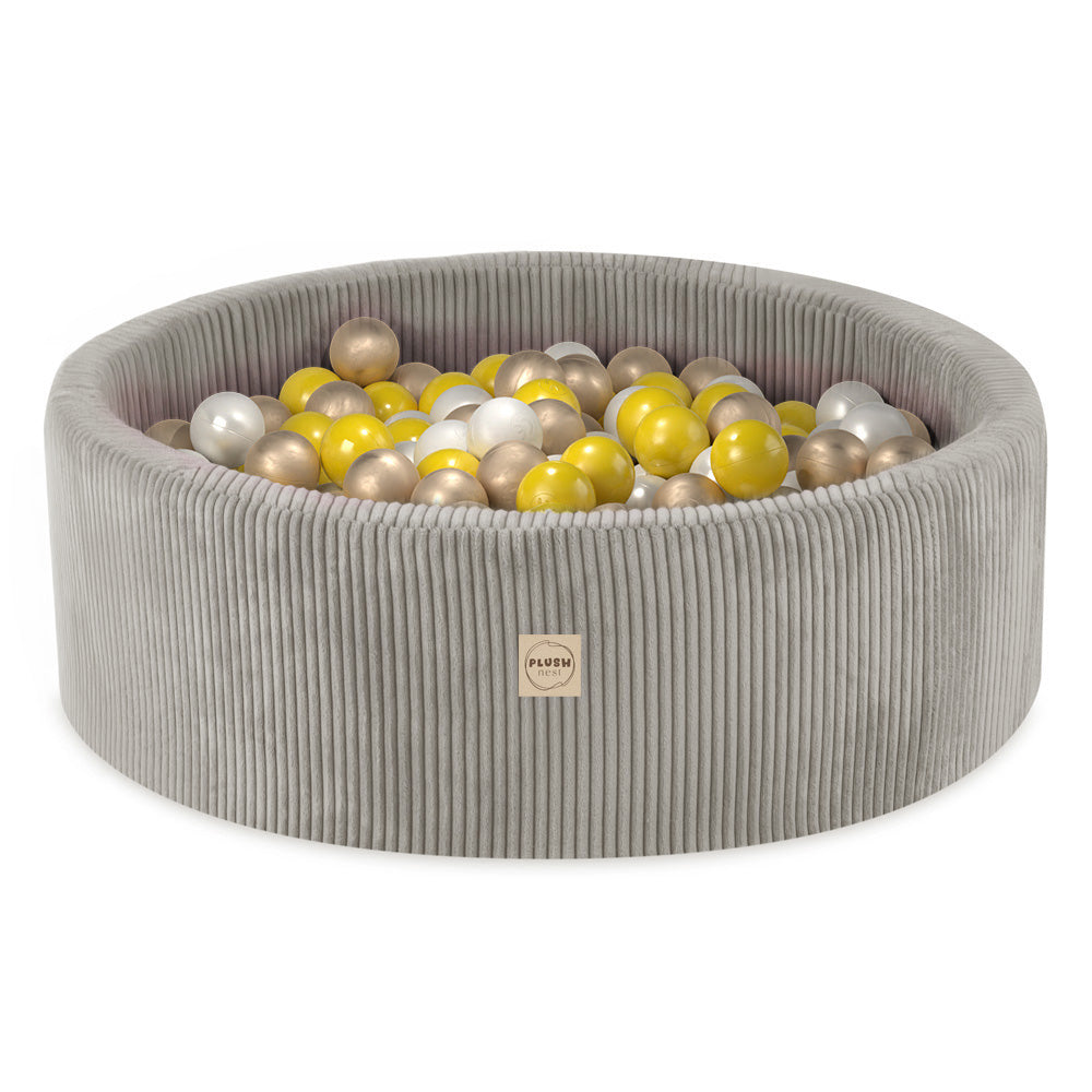 Premium Minkštas Žaidimų Aikštelės Rinkinys PLUSH NEST su Sausu Baseinu ir 200 Kamuoliukų, Smėlio Spalvos – vaizdas 8
