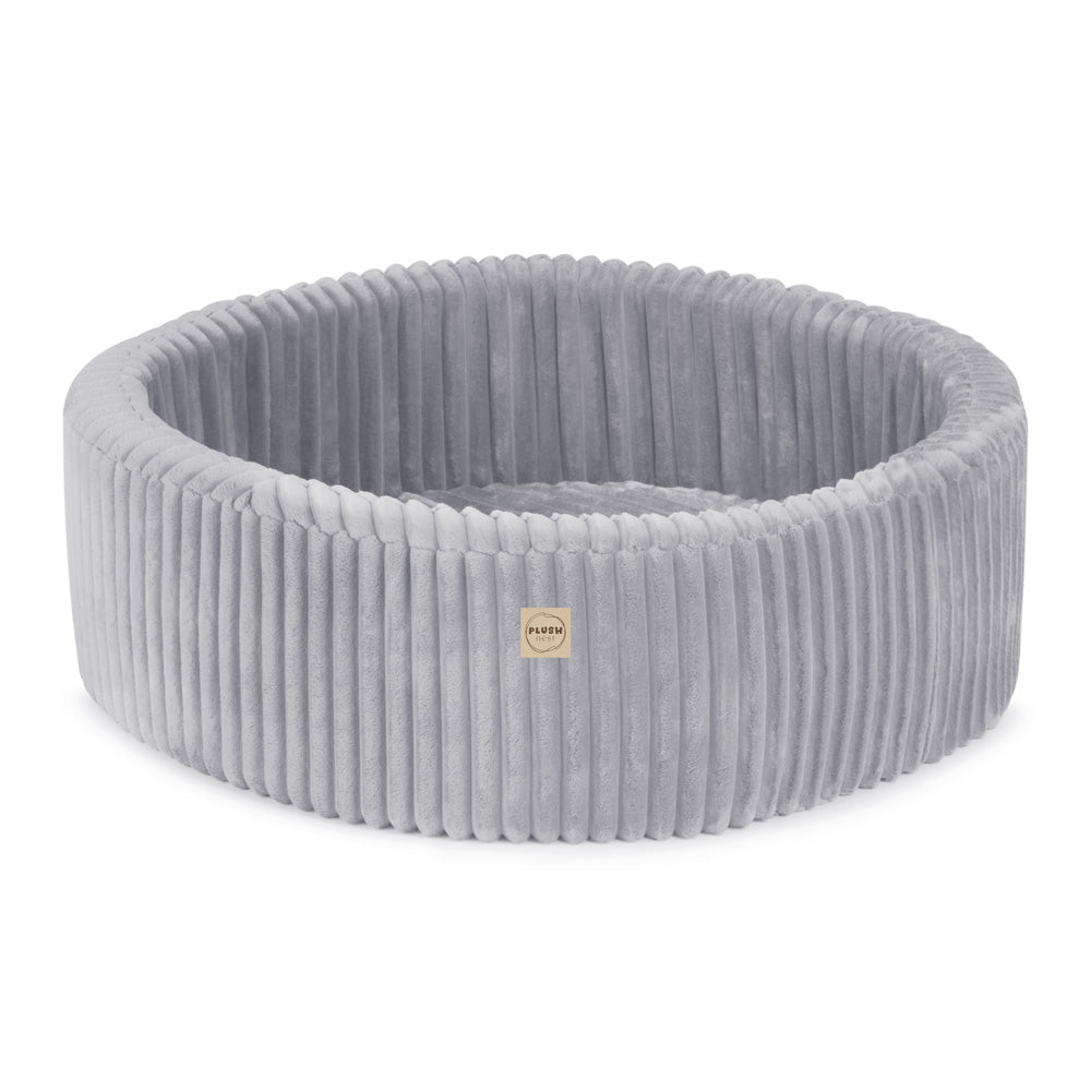 Pliušinis sausas baseinas kamuoliukams, Pilkas „Puffy Lamell“, 90x30 cm – pagrindinis vaizdas
