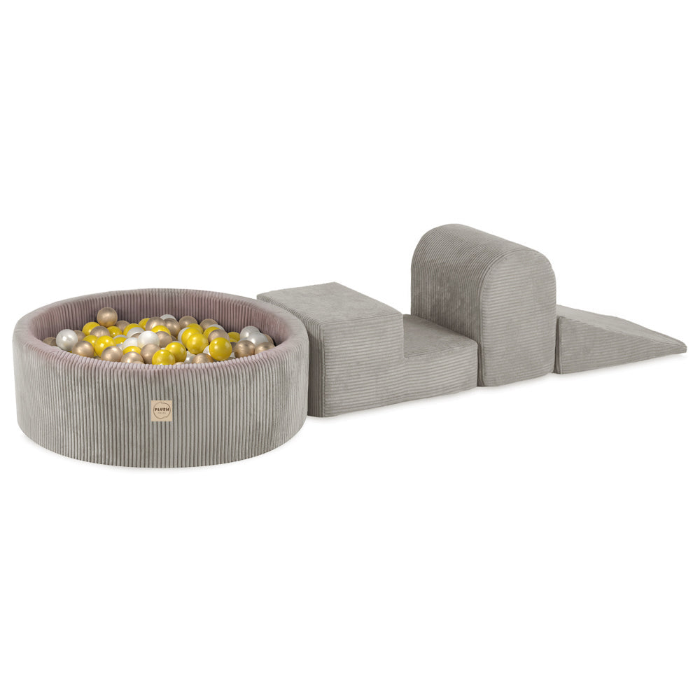 Premium Minkštas Žaidimų Aikštelės Rinkinys PLUSH NEST su Sausu Baseinu ir 200 Kamuoliukų, Smėlio Spalvos – pagrindinis vaizdas