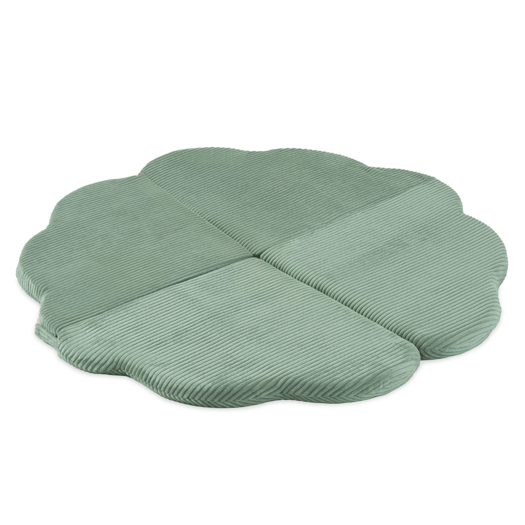 Prabangus PLUSH NEST Pūkuotos Gėlės Kilimėlis, Žalias Kordurojus, 115x115 cm – pagrindinis vaizdas