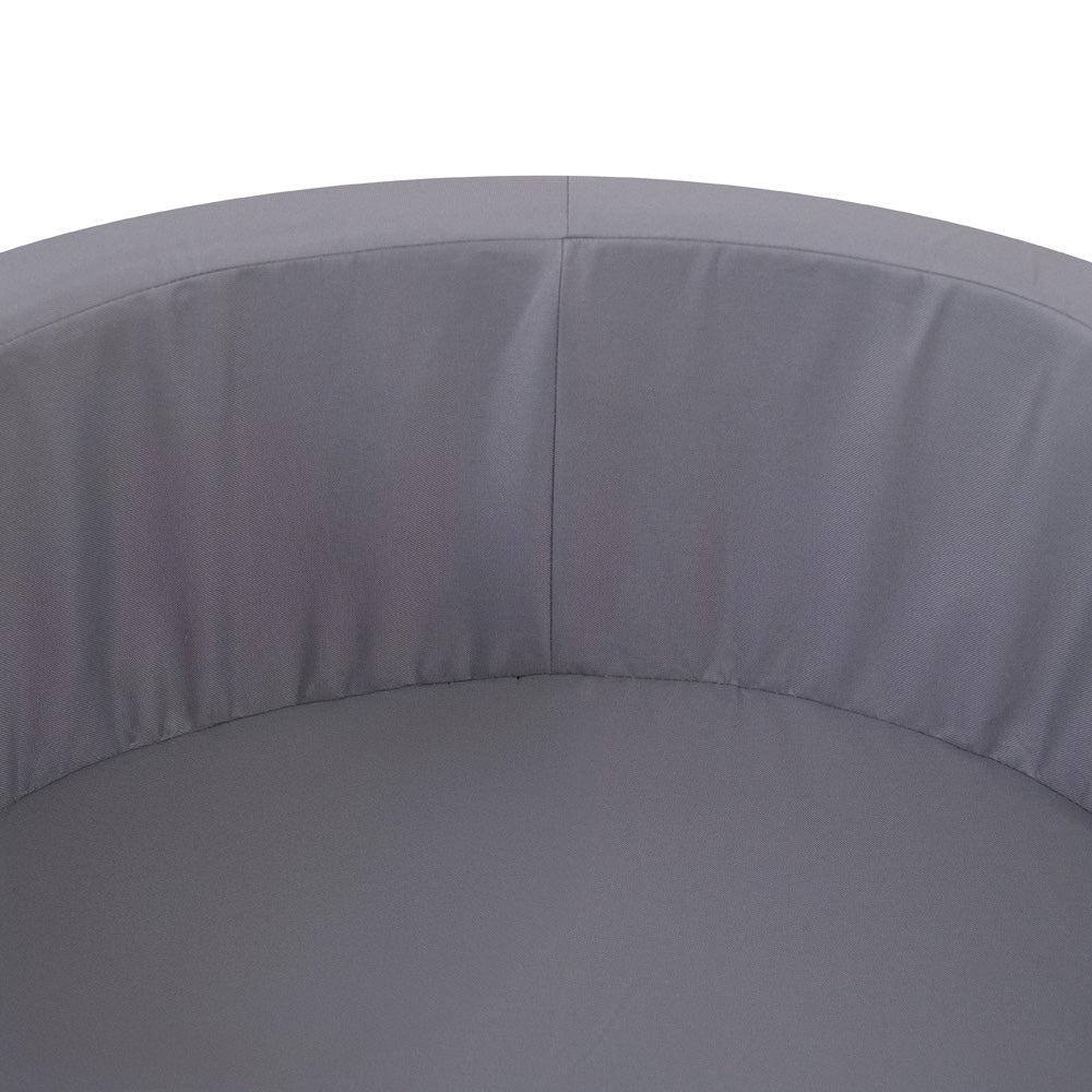 Kamuoliukų baseinas laukui, apvalus, pilkas, su kamuoliukais – vaizdas 2