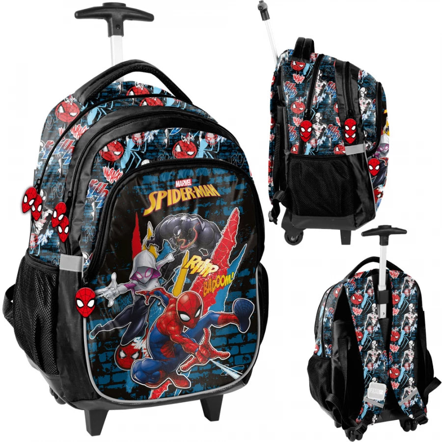 Mokyklinė kuprinė su ratukais Spiderman – Paso