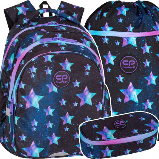 Mokyklinė kuprinė Star Night rinkinys 3 dalių – CoolPack