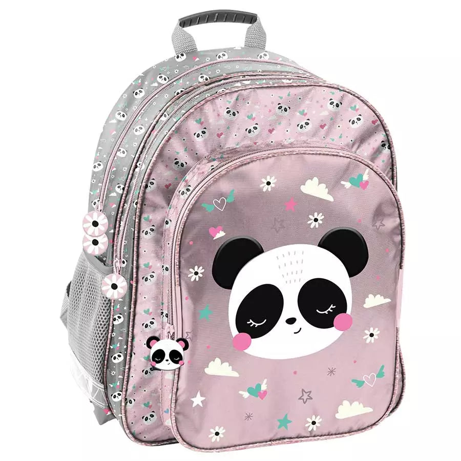 Mokyklinė kuprinė Panda rožinė – Paso