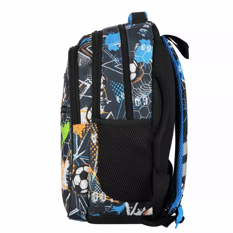 Mokyklinė kuprinė futbolo tema mėlyna Football Blue – Starpak