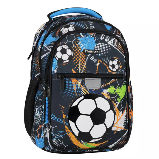 Mokyklinė kuprinė futbolo tema mėlyna Football Blue – Starpak
