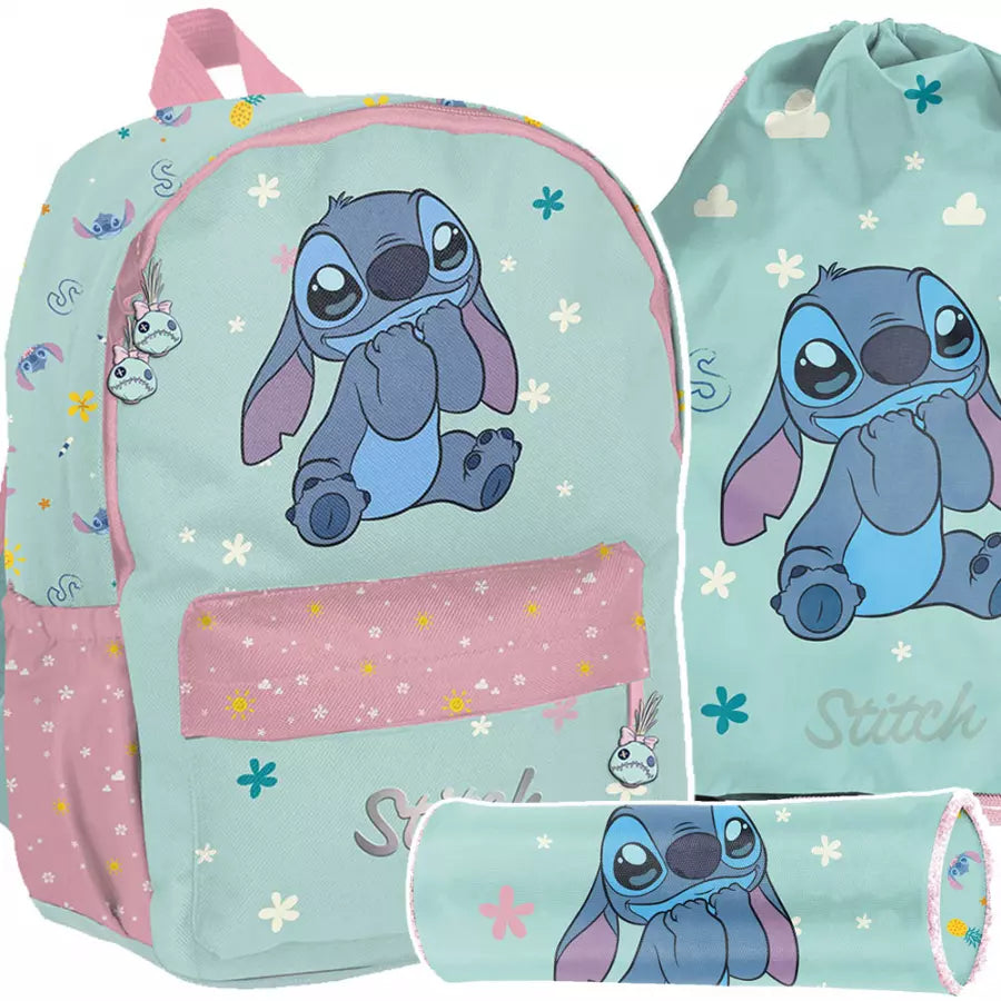 Darželio kuprinė Stitch rinkinys 3 dalių – Paso