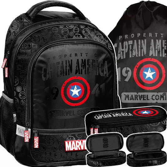 Mokyklinis rinkinys Captain America kuprinė, penalas ir maišelis – Paso