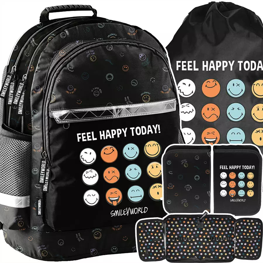 Mokyklinis rinkinys 3 dalių Feel Happy kuprinė – Paso
