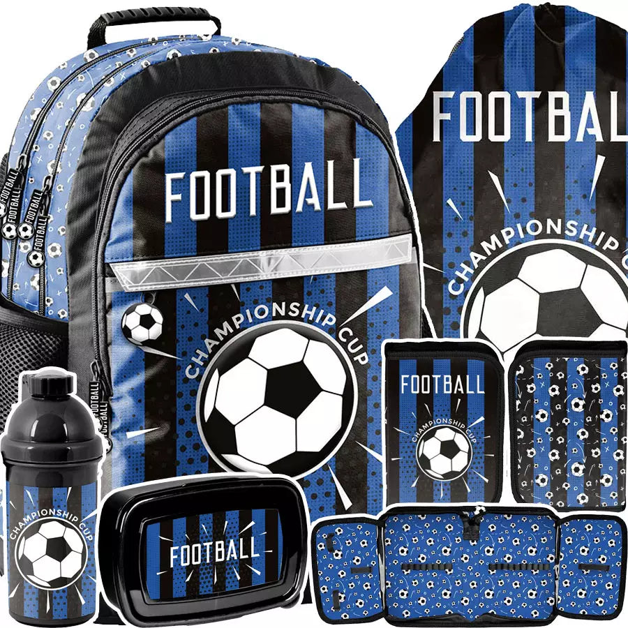 Mokyklinė kuprinė Football mėlyna – Paso