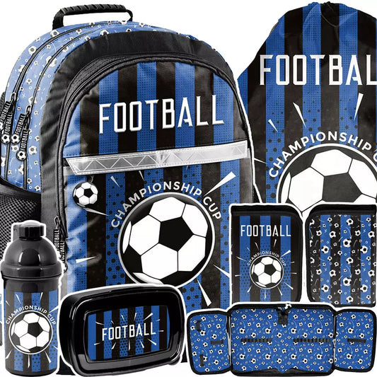 Mokyklinė kuprinė Football mėlyna – Paso